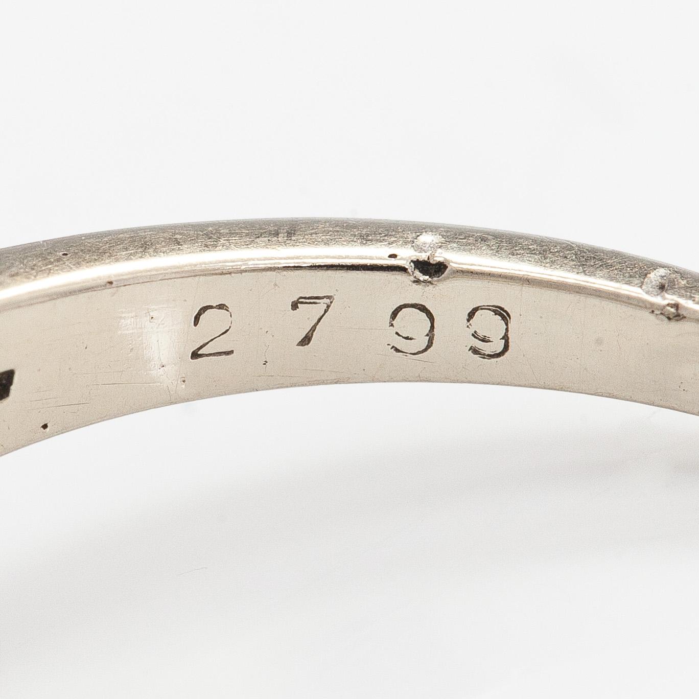 Sormus, briljantti- ja 8/8-hiotut timantit, 18K valkokultaa.