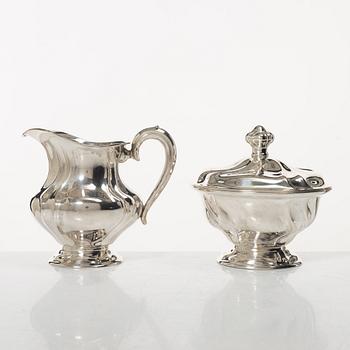 Kaffe- och teservis, 4 delar, silver, rokokostil, Otto Wolter, Schwäbisch Gmünd, Tyskland, 1900-tal.