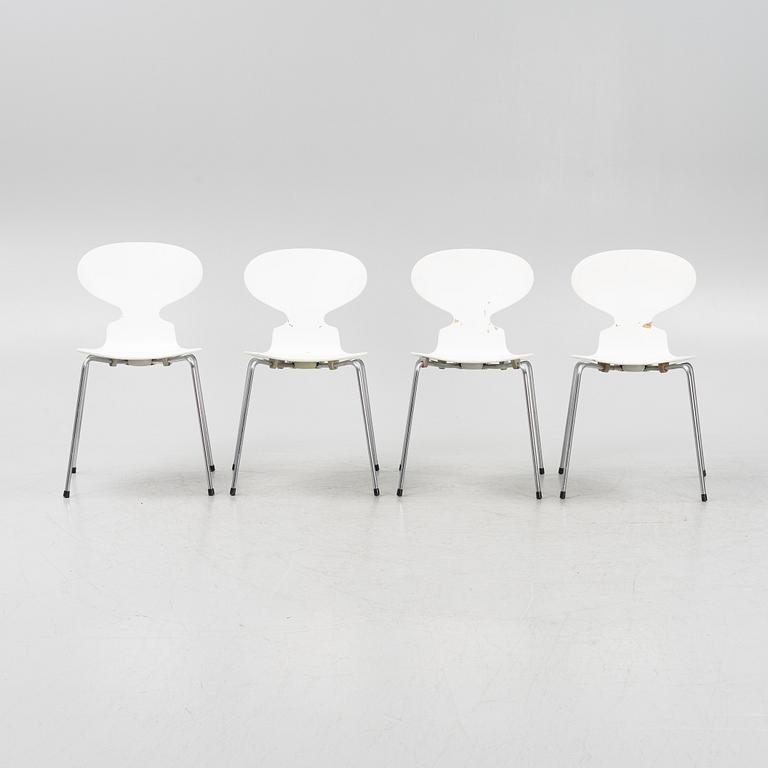 Arne Jacobsen, a set of four 'Ant' chairs, Fritz Hansen, Denmark.