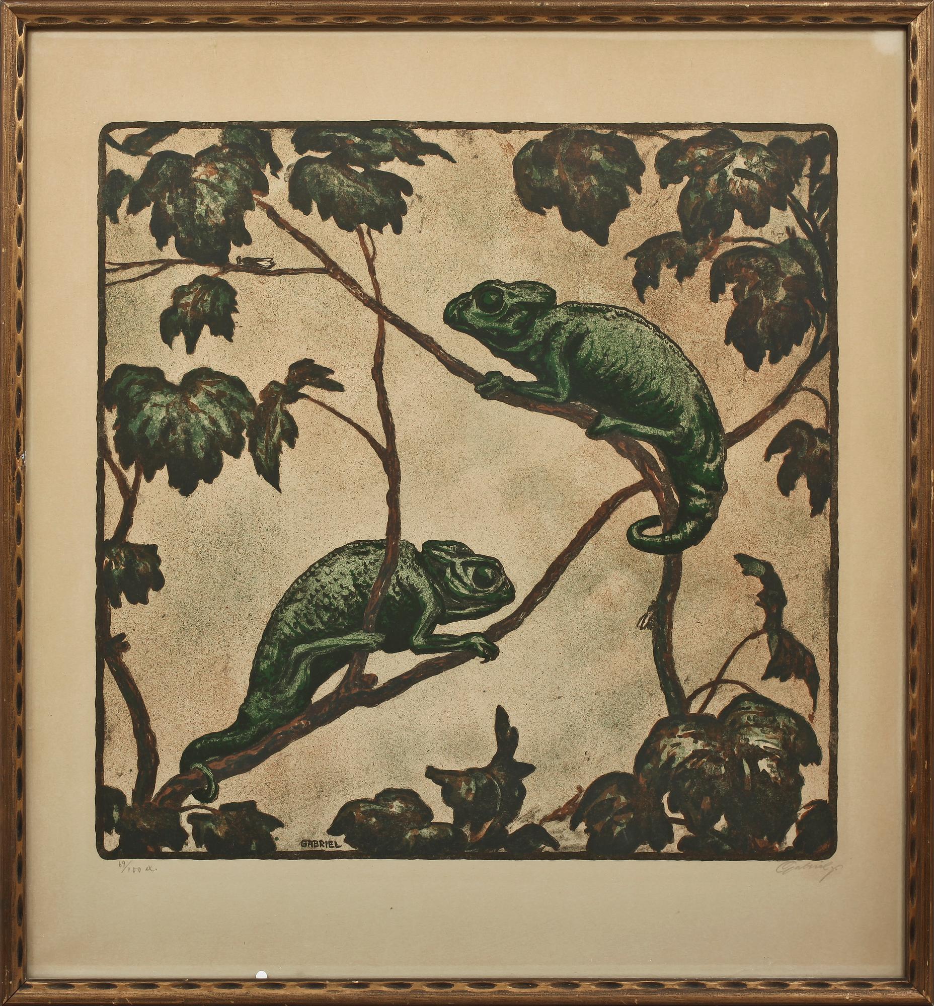 OKÄND KONSTNÄR, 4 st, litografier, sign Gabriel o numr 69/100, 75/100, 94/100 resp 97/100, 1900-talets mitt.