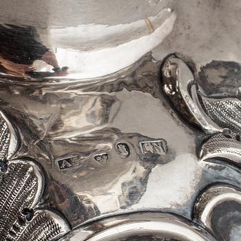 Carl Nyström, uppsatsskål, silver, Stockholm 1854-1855. Nyrokoko.