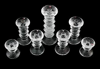 LJUSSTAKAR, 7 st, glas, "Festivo", Timo Sarpaneva, Iittala.