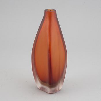 Venini, an engraved glass bottle, Murano, Italy post 1950.