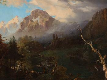 Friedrich August Elsasser, Landscape with waterfall.