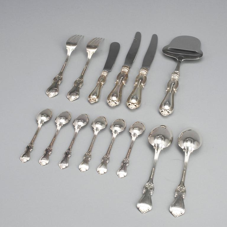BESTICKUPPSÄTTNING, 14 delar, silver, "Olga", Mema/Gab,  2010. Totalvikt (inkl stålblad) ca508g.
