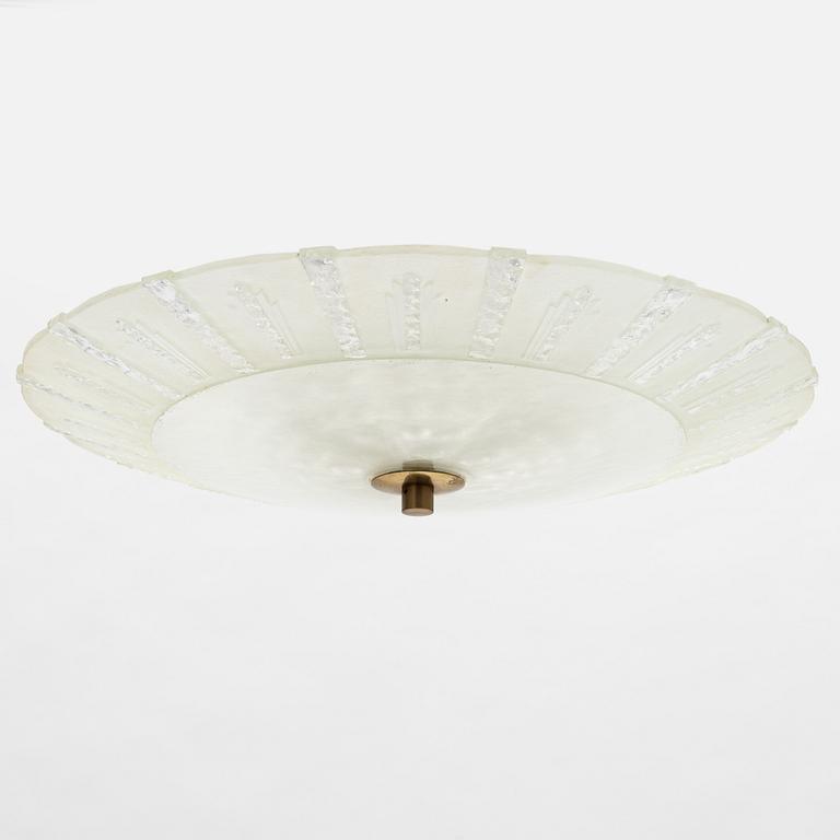 A glass ceiling lamp, mid-20th Century.