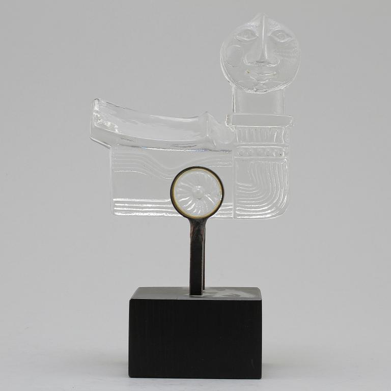 SKULPTUR, glas, Bertil Vallien, Boda trä, osign, 1900-tal.