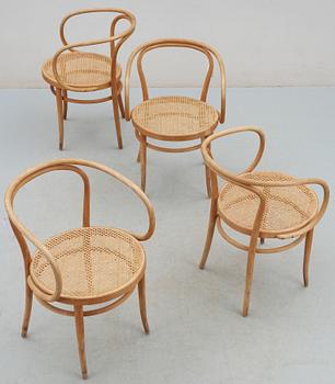 KARMSTOLAR, 4 st, Thonet, modell 209, 1900-talets mitt-andra hälft.