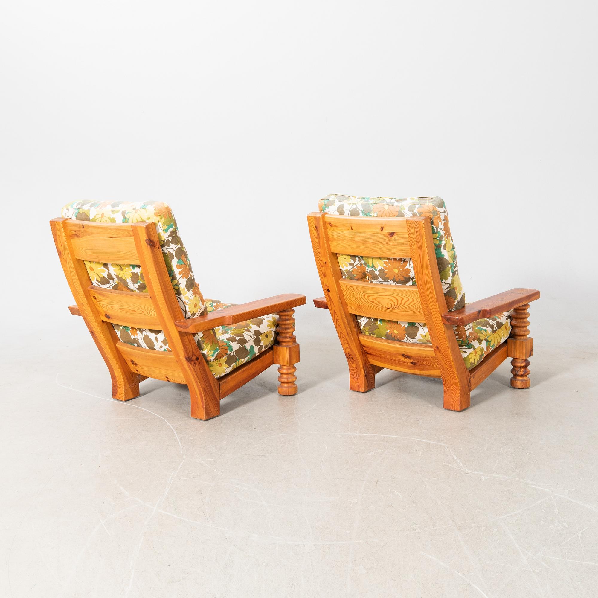Armchairs, a pair, Sven Larsson Möbelshop, model "Tälja", 1970s.