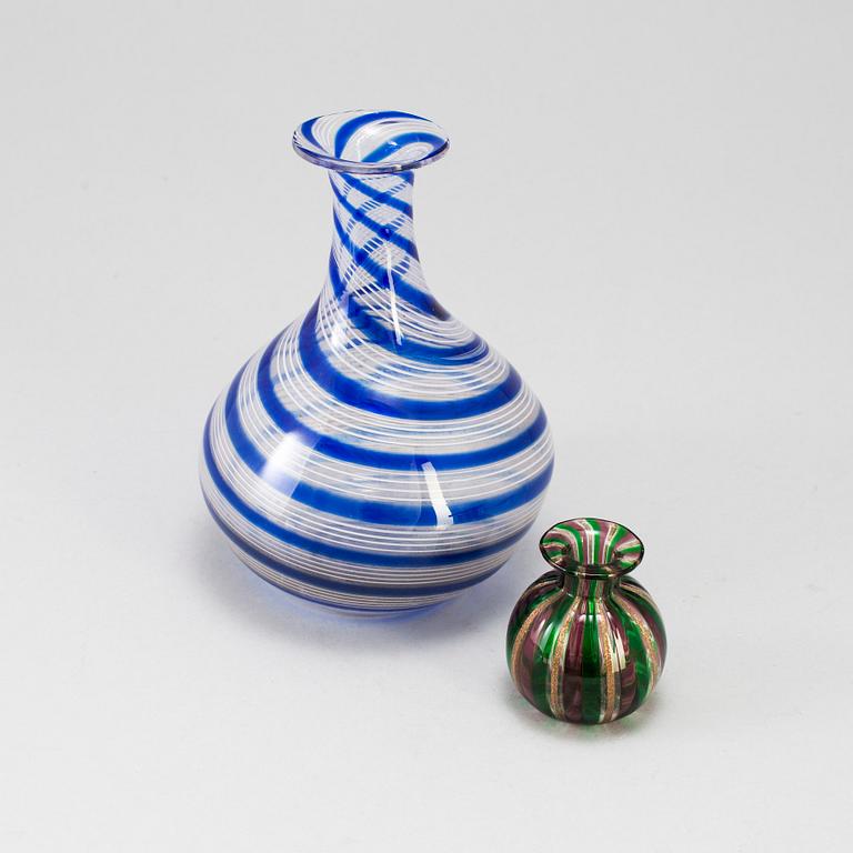 VASER, 2 st, glas, Murano, Italien, 1900-talets mitt.