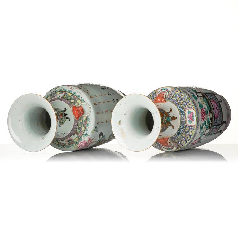 A matched set of two large Chinese 'antiques' vases, 20th century.