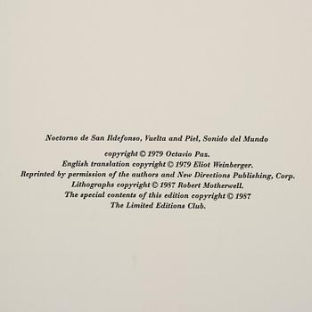 Robert Motherwell, "Octavio Paz, Three Poems".