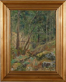 ERIK TRYGGELIN, olja på pannå, sign och dat 2/5 1913.