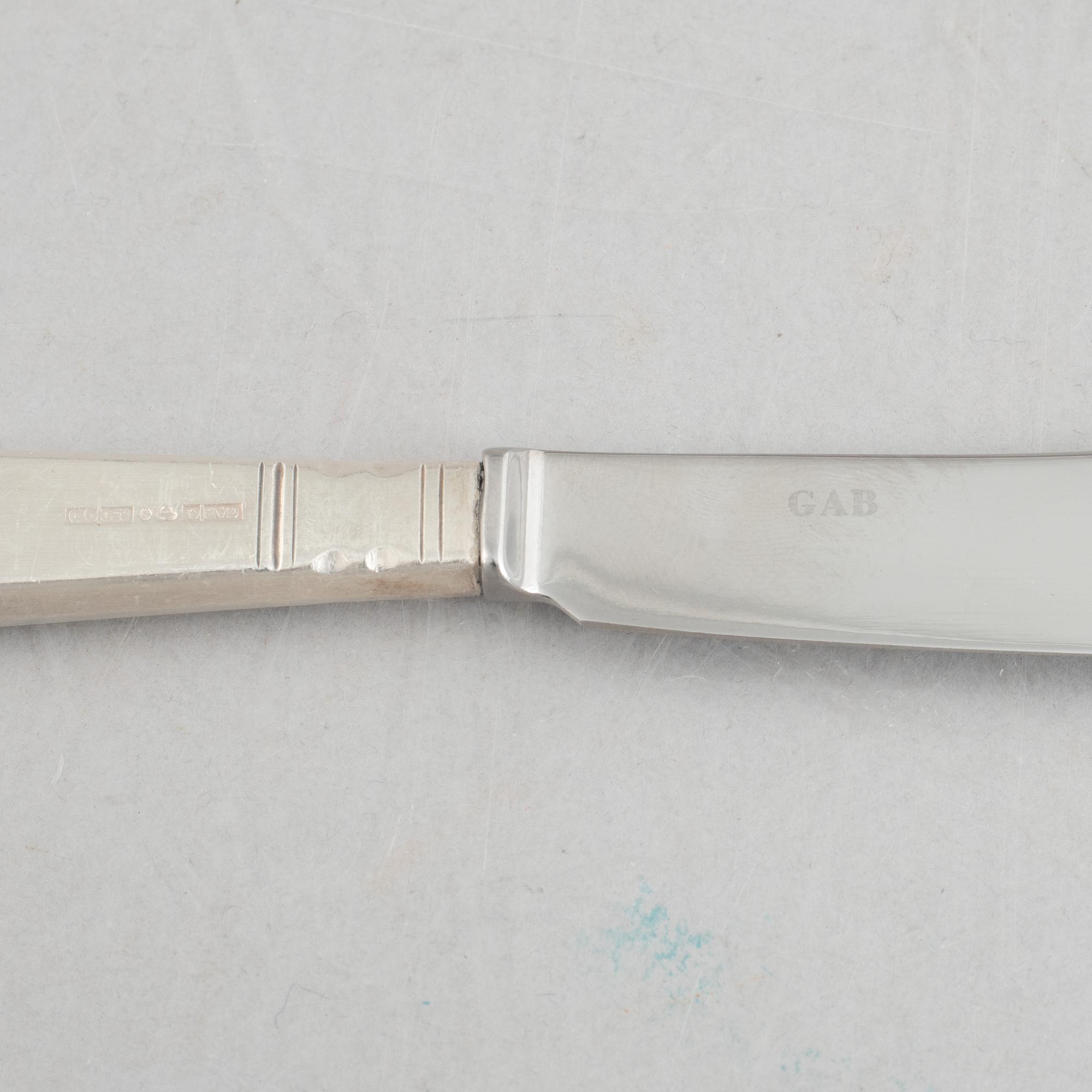 Jacob Ängman, a 100-piece silver flatware set, "Rosenholm", GAB, 1965-1990.