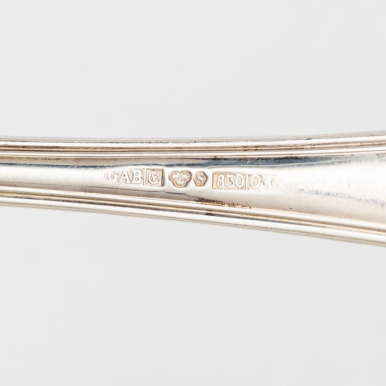 Guldsmedsaktiebolaget (GAB), A Swedish silver cutlery set, 'Gammal fransk' pattern, including with year mark Eskilstuna 1983 (89 pieces).