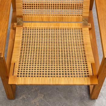 BØRGE MOGENSEN, easy chair and ottoman, "Highback Easy Chair"/"Släden", model 2254, Fredericia Stolefabrik, Denmark.