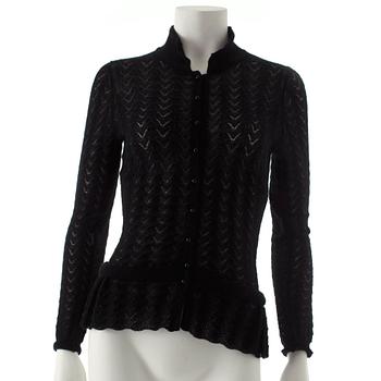 LOUIS VUITTON, a black cashmere cardigan.