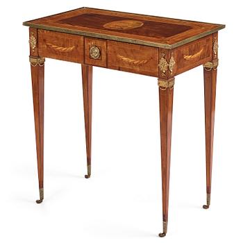 33. A Gustavian marquetry and gilt brass-mounted table by G. Iwersson (master in Stockholm 1778-1813).