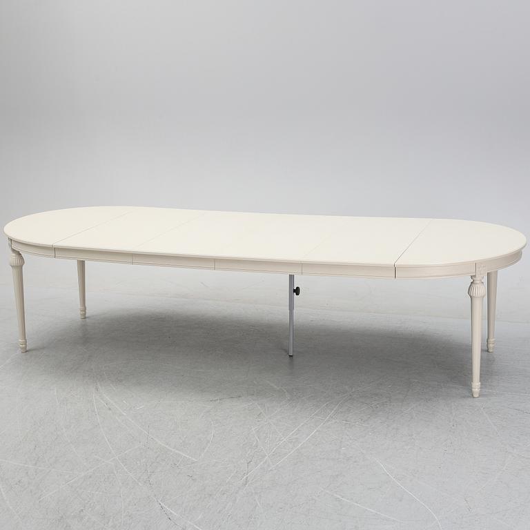 A Gustavian style dining table, end of the 20th Century.