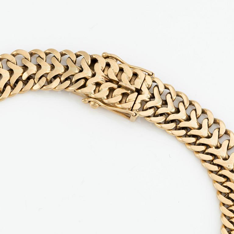 Armlänk, 18K guld, fiskbenslänk.