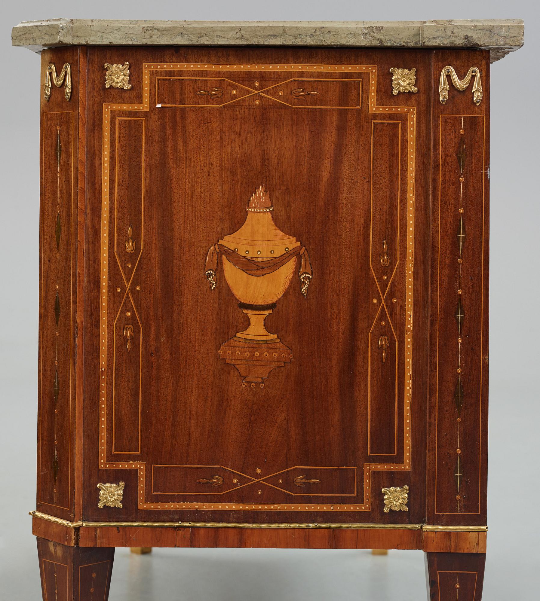 A Gustavian commode by N P Stenström (master in Stockholm 1781-1790), late 18th century, not signed.