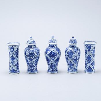 Five 18th century Chinese porcelain miniature vases.