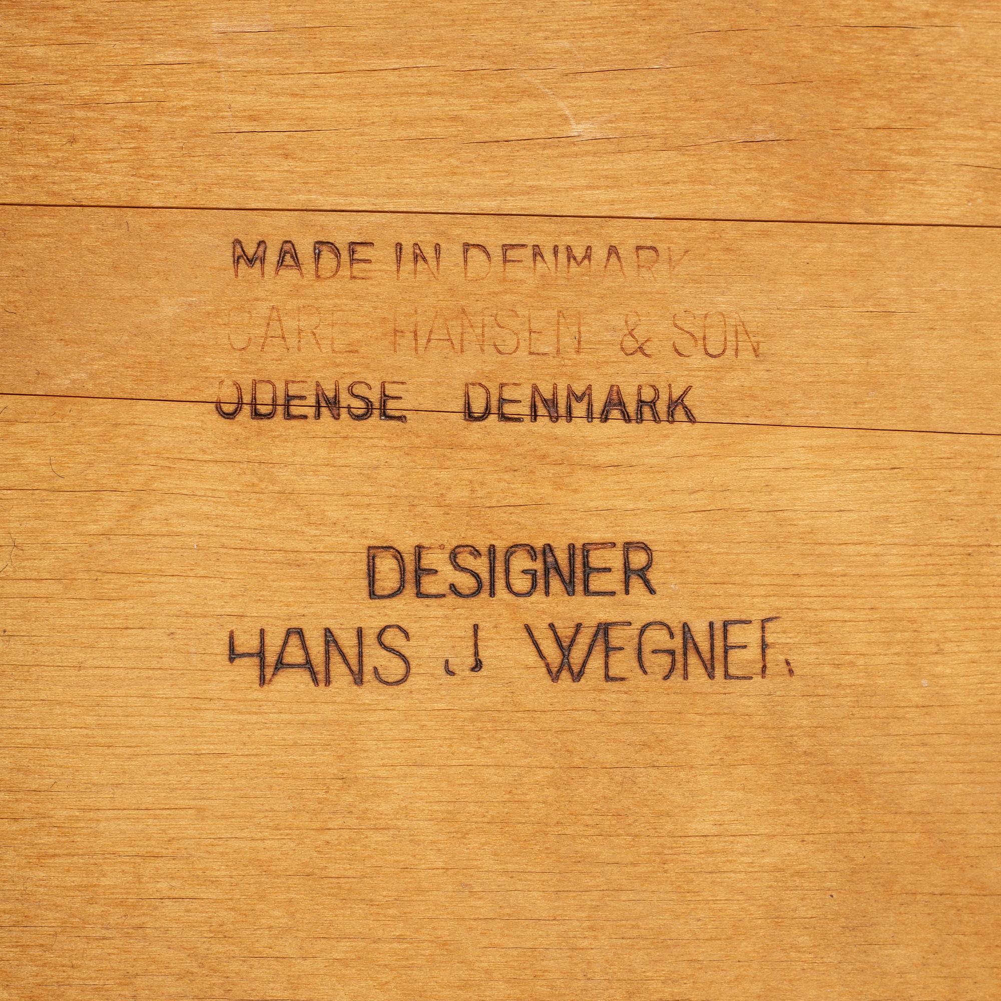 Hans J Wegner, 6 'CH 29/Sawbench chair' chairs for Carl Hansen & Son. 1950's-60's.