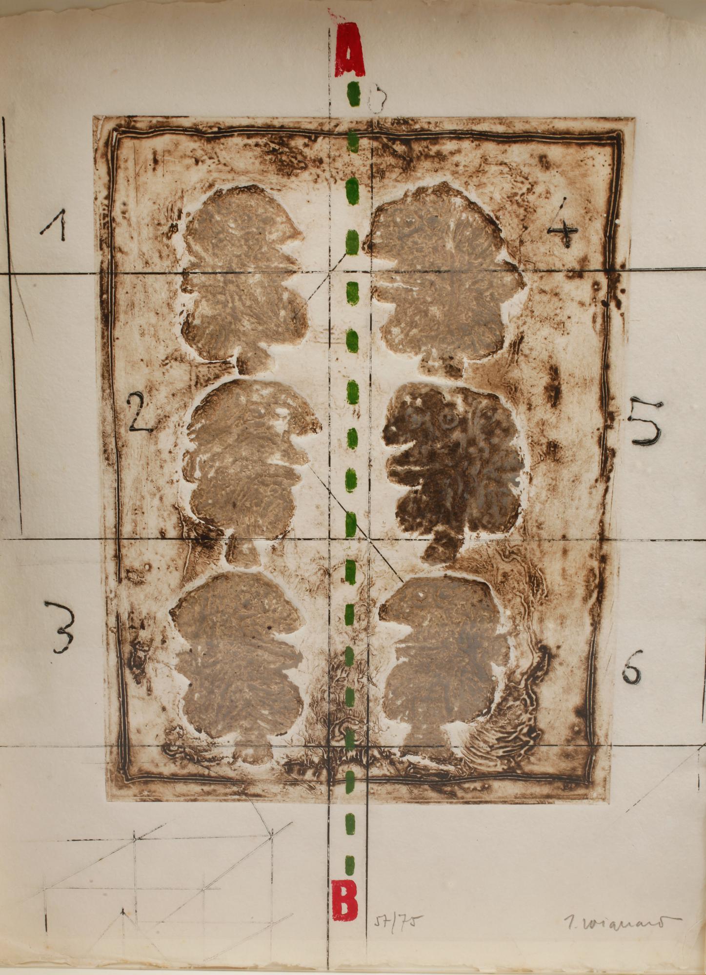 JAMES COIGNARD, relief, brons, osignerad, samt etsning, signerad och numrerad 57/75.