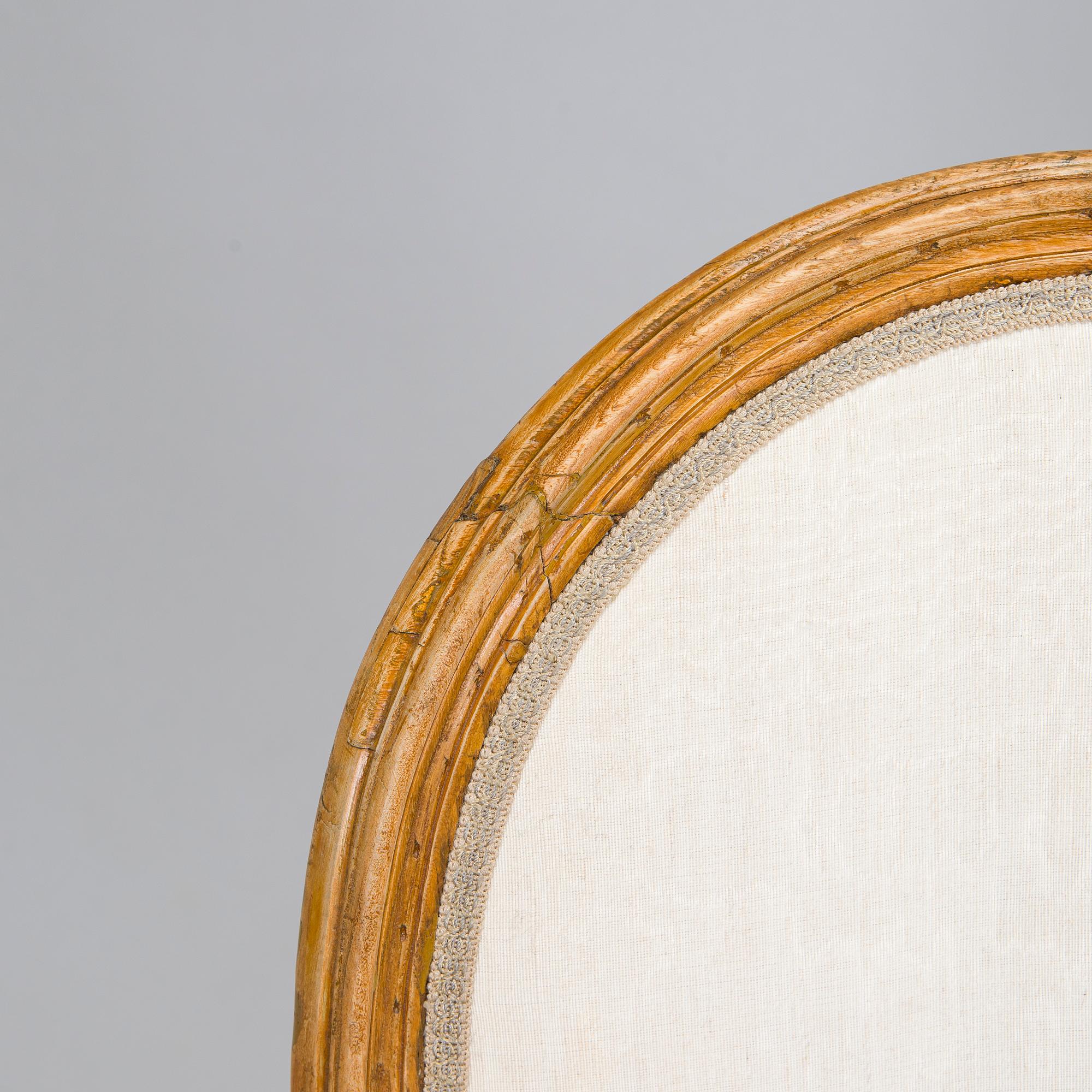 A pair of Gustavian armchairs, 18th century.