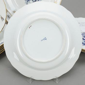 TALLRIKAR, 14 st, porslin, Meissen, 1900-tal.