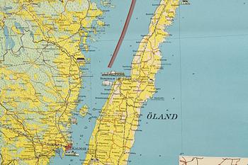 SKOLKARTA, "Småland & Öland", Norstedts, 1900-talets mitt.