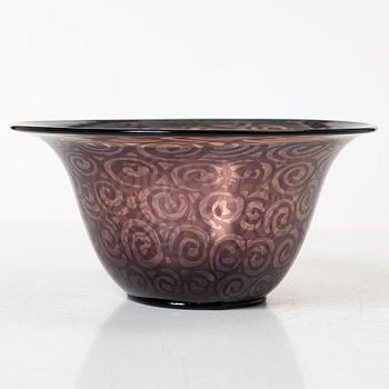 Simon Gate, skål, tunnväggig graal, glas, Orrefors, 1920.