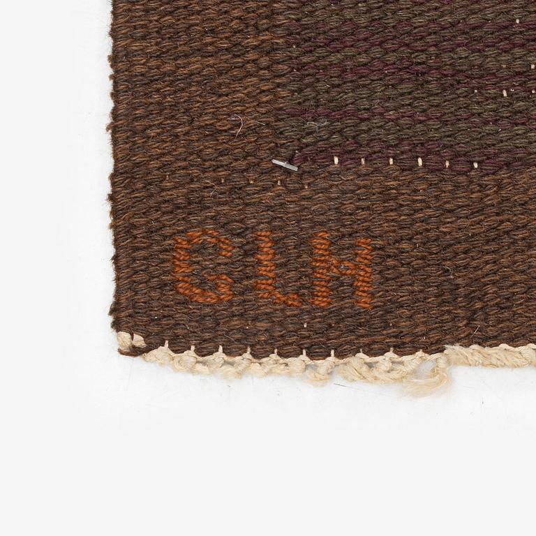 Margareta Grandin-Nettles, a flat weave 'Smaragd' carpet, c. 302 x 203 cm, signed GLH MG.
