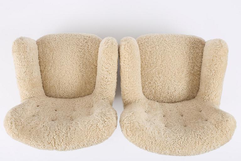 Danish Modern, fåtöljer, ett par, utförda av snickarmästare Peder Pedersen, Danmark, 1940-tal.