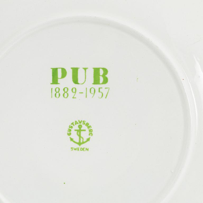 Stig Lindberg, servisdelar, 14 st, mestadels "Pynta", Gustavsberg, 1962-65.