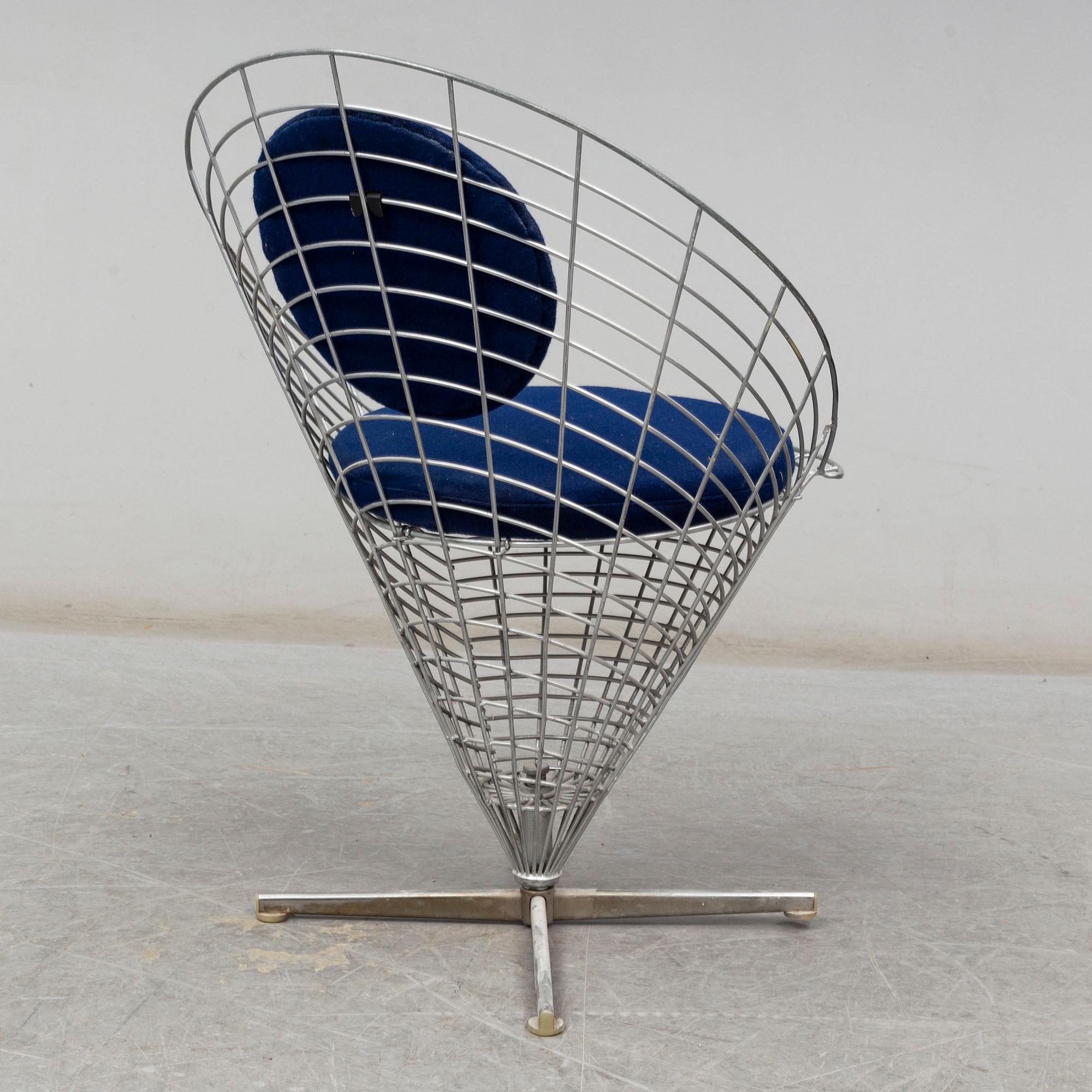 VERNER PANTON, a 'Wire Cone' chair, Denmark.