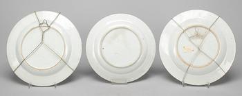 TALLRIKAR, 5+1 st, porslin, Kina, Qianlong, 1700-tal.