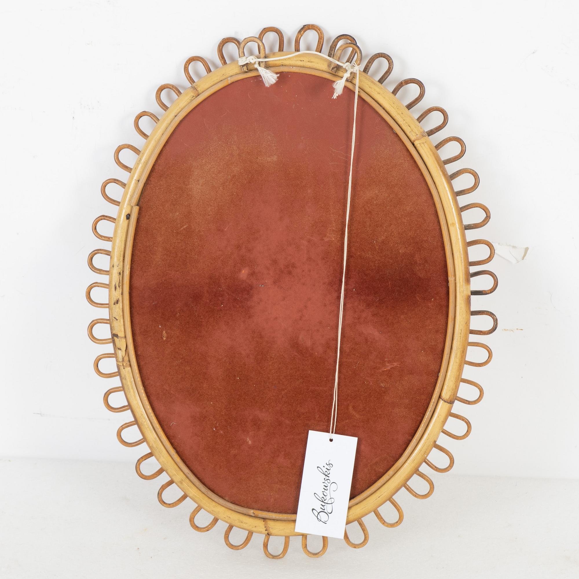Franco Albini, a bamboo and rattan mirror, Italy, 1960s.