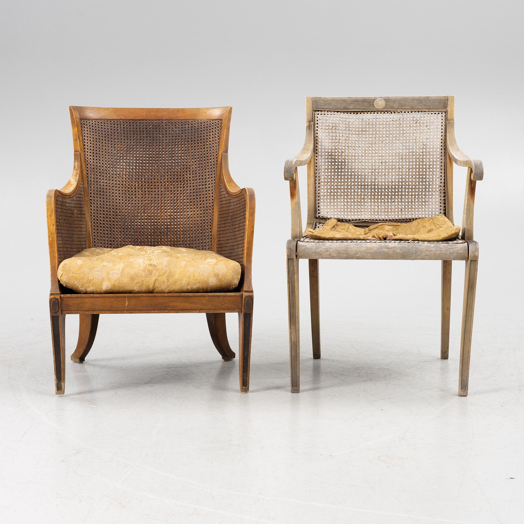 Carl Malmsten, a five piece furniture group, Nordiska Kompaniet, late 1920s.