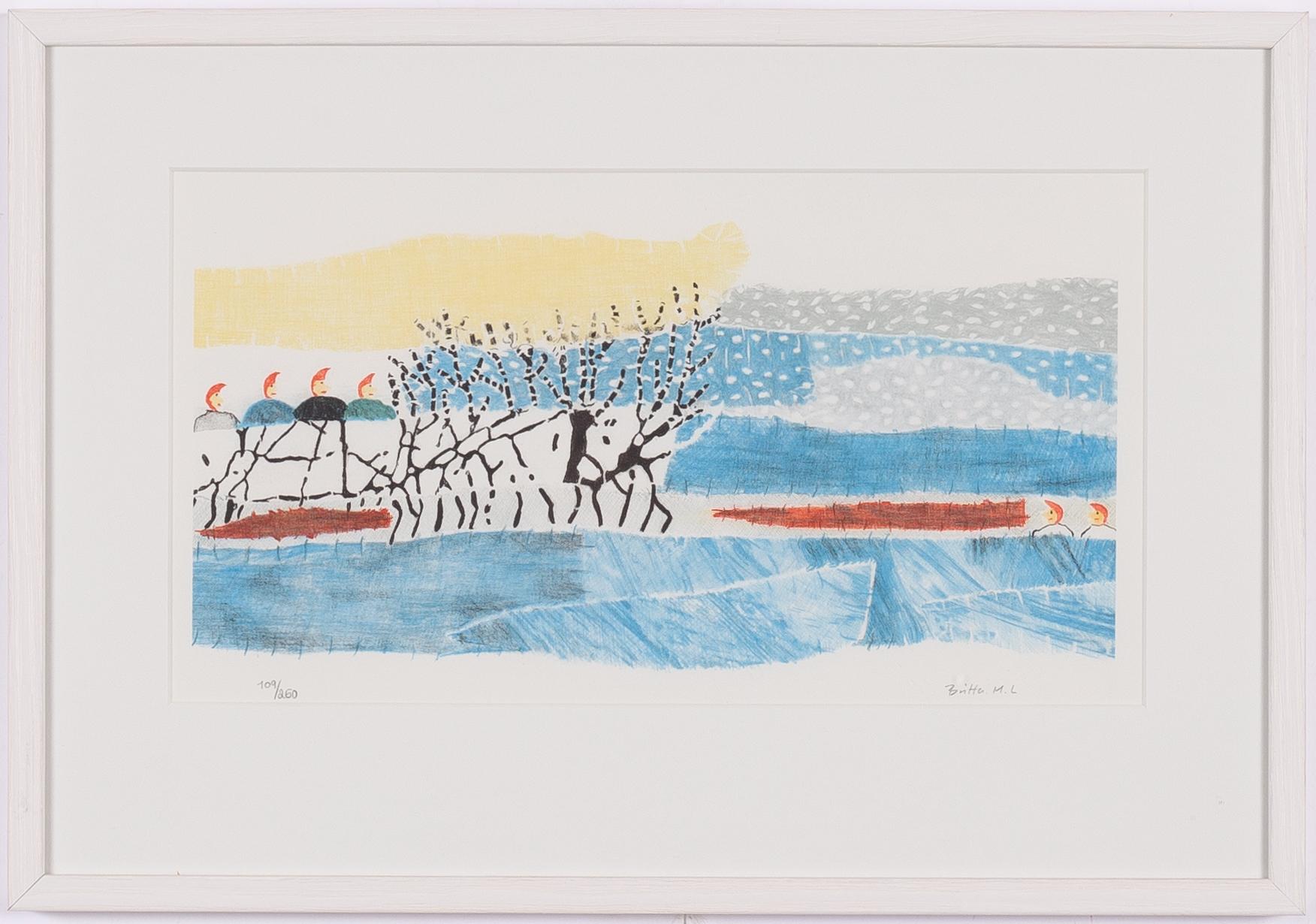 Britta Marakatt-Labba, Landskap med staffagefigurer.