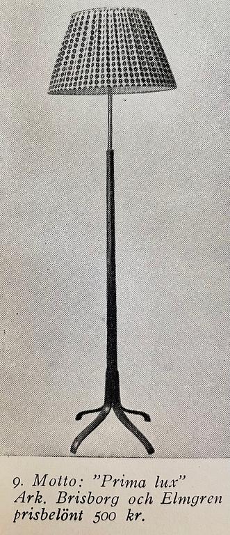 Bertil Brisborg, & Olle Elmgren (1894-1985), a pair of floor lamps, model "31723","NK-Hantverk", Nordiska Kompaniet, 1940s.