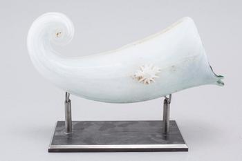 a glass object, signed and dated 1998.