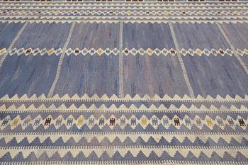 Barbro Nilsson, a carpet, "Salerno blå", flat weave, ca 312 x 201,5-205,5 cm, signed AB MMF BN.