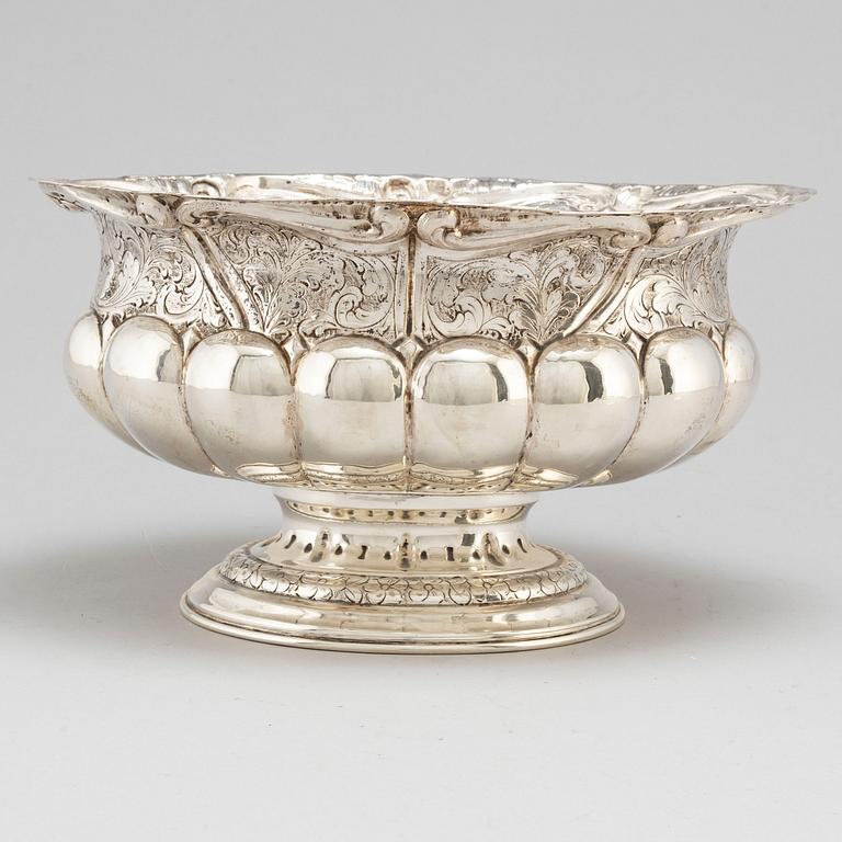 JARDINERE, 800 silver, barockstil, 1800-talets slut.