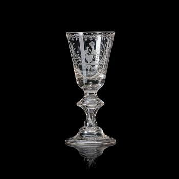 208. Pokal, glas, 1700-tal.