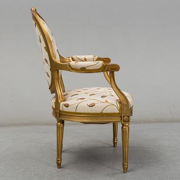A second half of the 20th century Gustavian style armchair.