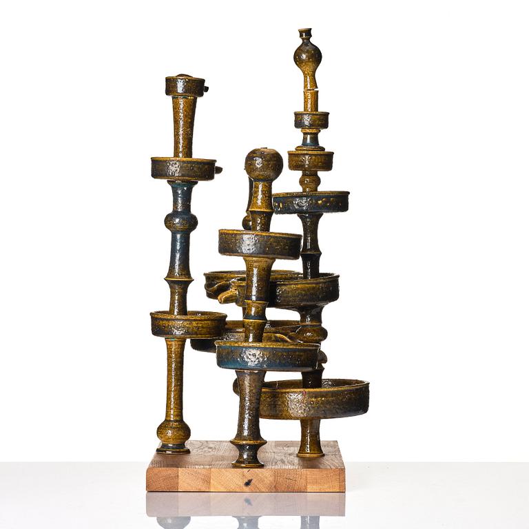 Stig Lindberg, a stoneware sculpture, "Fountain", a prototype of the Fountain at Umeå City Hall, Gustavsberg studio, 1950-60s.