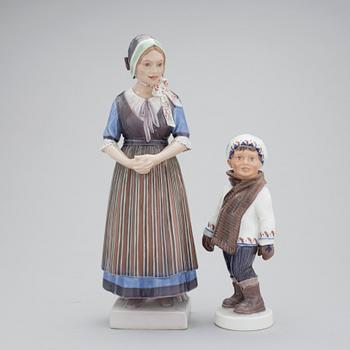 Two 20h Century Danish porcelain figurines no 1064 and 1142 by Dahl Jensen.