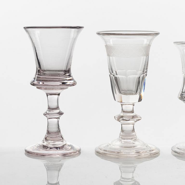 A set of eight glasses, 19th Century.