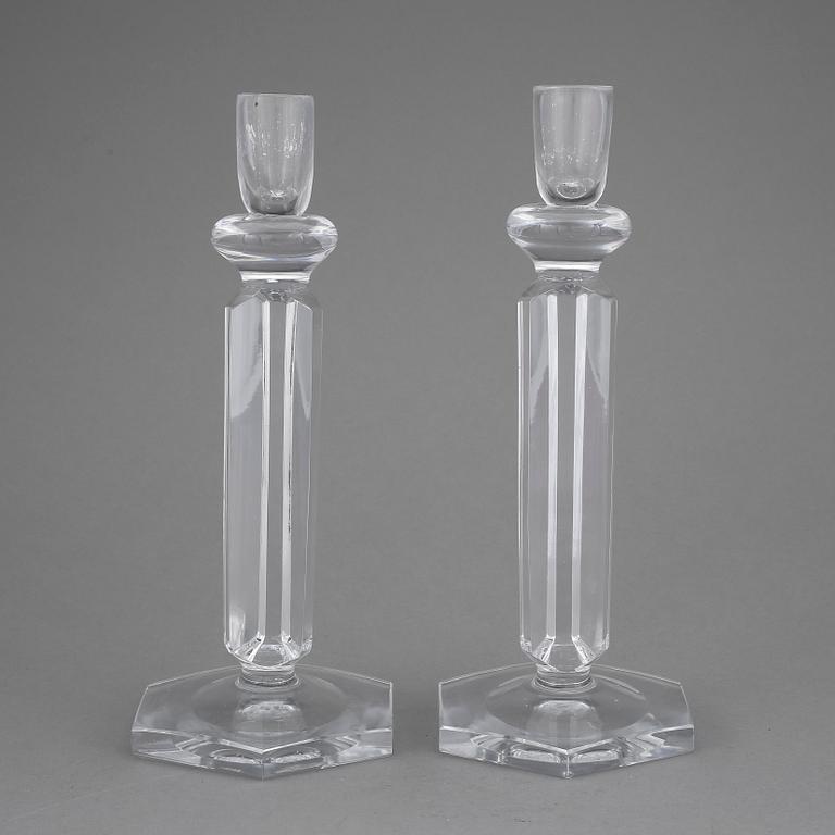 LJUSSTAKAR, ett par, glas, Vicke Lindstrand, Kosta, 1960-tal.